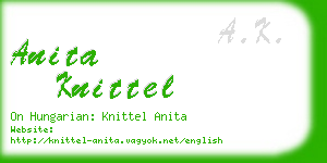 anita knittel business card